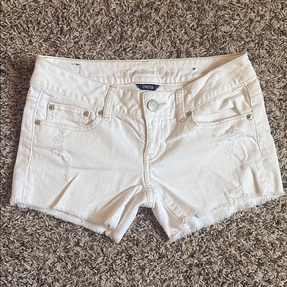 American Eagle Outfitters White Denim Shorts